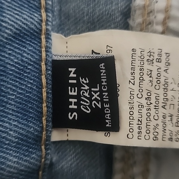 Shein Curve High Waist Split Thigh Denim Jean Skirt - Picture 11 of 13